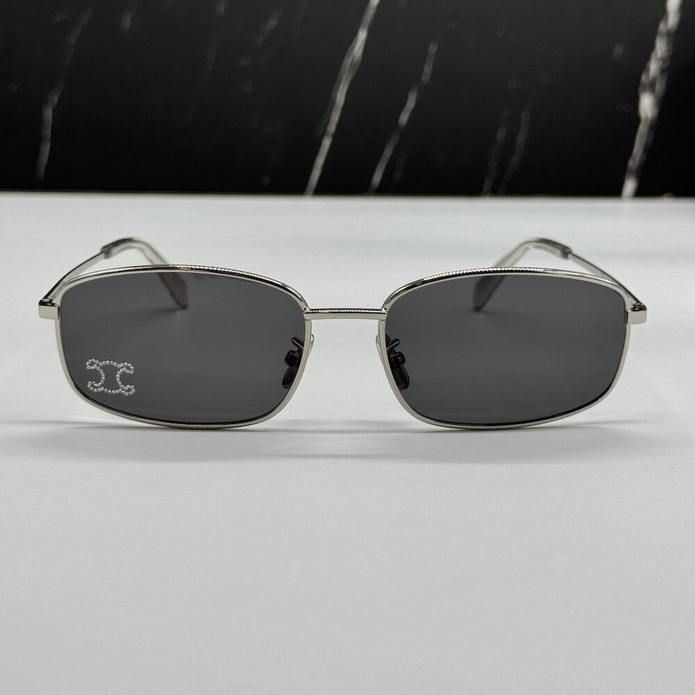 NEW CELINE CL40285U 16A SILVER SQUARE SUNGLASSES WOMEN CELINE - Picture 4 of 10